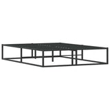 Bed Frame without Mattress Black 137x187 cm Double Metal - Close-Up Angle