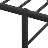 Bed Frame without Mattress Black 137x187 cm Double Metal - Low Angle
