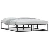 Bed Frame without Mattress Black 153x203 cm Queen Metal - Front View