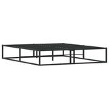 Bed Frame without Mattress Black 153x203 cm Queen Metal - Close-Up Angle