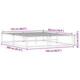 Bed Frame without Mattress Black 153x203 cm Queen Metal - Extra Image