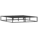 Bed Frame without Mattress Black 183x203 cm King Metal - Top-Down View