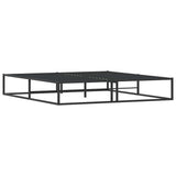 Bed Frame without Mattress Black 183x203 cm King Metal - Close-Up Angle