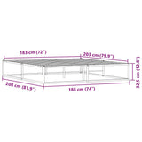 Bed Frame without Mattress Black 183x203 cm King Metal - Extra Image