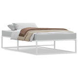 Bed Frame without Mattress White 92x187 cm Single Metal - Front View