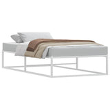 Bed Frame without Mattress White 92x187 cm Single Metal - Side View
