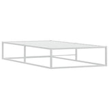 Bed Frame without Mattress White 92x187 cm Single Metal - Top-Down View
