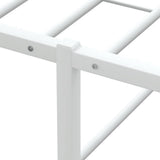 Bed Frame without Mattress White 92x187 cm Single Metal - Low Angle