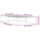 Bed Frame without Mattress White 92x187 cm Single Metal - Extra Image