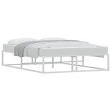 Bed Frame without Mattress White 137x187 cm Double Metal - Side View