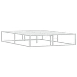 Bed Frame without Mattress White 137x187 cm Double Metal - Top-Down View