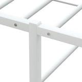Bed Frame without Mattress White 137x187 cm Double Metal - Low Angle