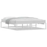 Bed Frame without Mattress White 153x203 cm Queen Metal - Front View