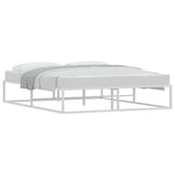 Bed Frame without Mattress White 153x203 cm Queen Metal - Side View