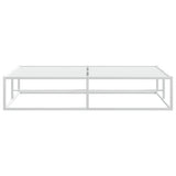 Bed Frame without Mattress White 153x203 cm Queen Metal - 45-Degree Angle