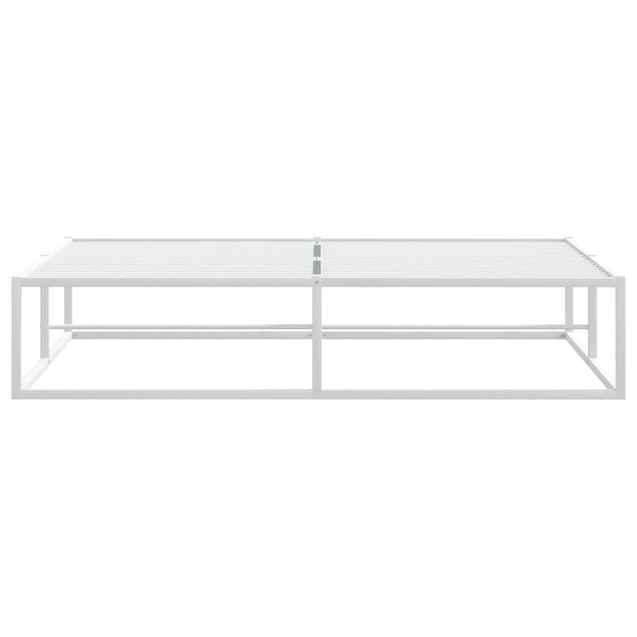 Bed Frame without Mattress White 153x203 cm Queen Metal