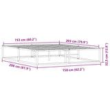 Bed Frame without Mattress White 153x203 cm Queen Metal - Extra Image