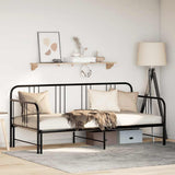 Daybed with Trundle without Mattress Black 92x187 cm Single Metal - Top-Down View