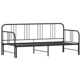 Daybed with Trundle without Mattress Black 92x187 cm Single Metal