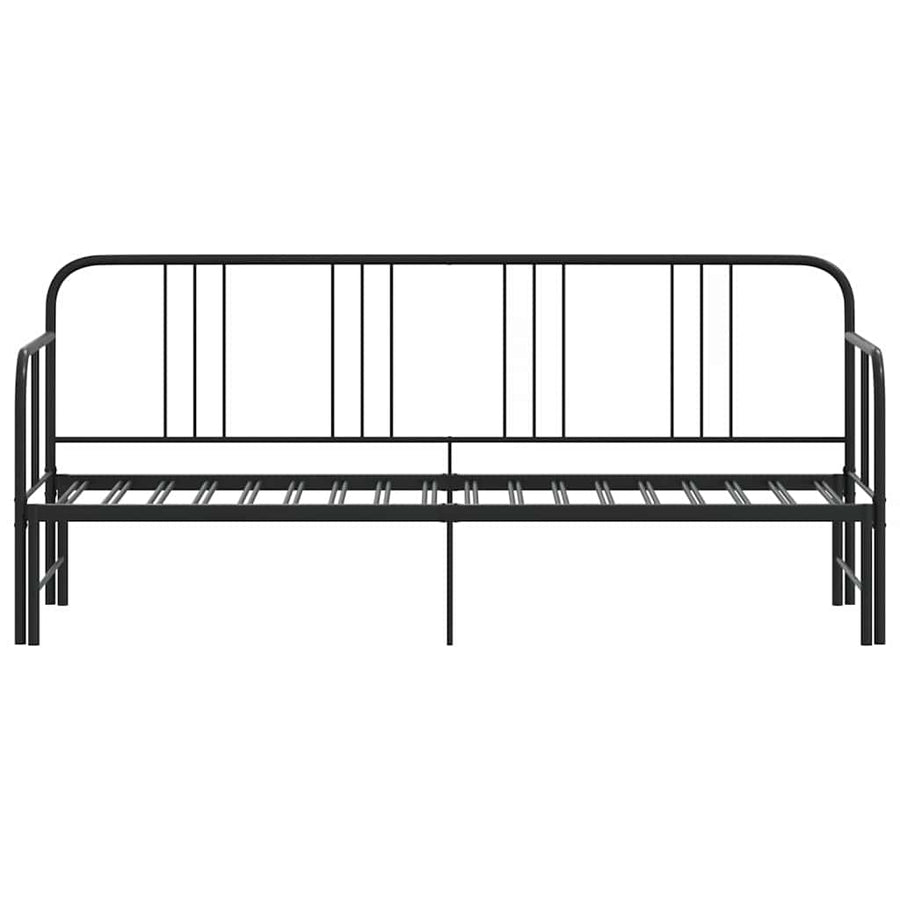 Daybed with Trundle without Mattress Black 92x187 cm Single Metal