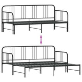 Daybed with Trundle without Mattress Black 92x187 cm Single Metal - Extra Image
