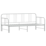 Daybed with Trundle without Mattress White 92x187 cm Single Metal