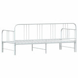 Daybed with Trundle without Mattress White 92x187 cm Single Metal