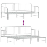 Daybed with Trundle without Mattress White 92x187 cm Single Metal - Extra Image