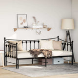 Daybed with Trundle without Mattress Black 92x187 cm Single Metal - Top-Down View