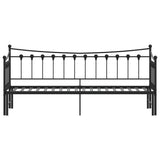 Daybed with Trundle without Mattress Black 92x187 cm Single Metal