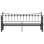 Daybed with Trundle without Mattress Black 92x187 cm Single Metal