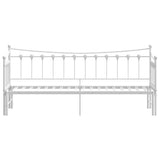 Daybed with Trundle without Mattress White 92x187 cm Single Metal
