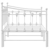 Daybed with Trundle without Mattress White 92x187 cm Single Metal - Close-Up Angle