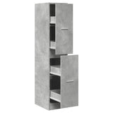 Apothecary Cabinet Concrete Grey 30x41x144.5 cm Engineered Wood - Front View