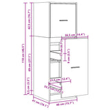Apothecary Cabinet White 40x41x118 cm Engineered Wood - Low Angle