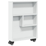 Narrow Storage Trolley White 48x13x68 cm Engineered Wood - Front View