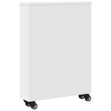 Narrow Storage Trolley White 48x13x68 cm Engineered Wood - Rear View