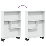 Narrow Storage Trolley White 48x13x68 cm Engineered Wood - Close-Up Angle