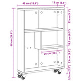 Narrow Storage Trolley White 48x13x68 cm Engineered Wood - Extra Image