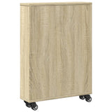 Narrow Storage Trolley Sonoma Oak 48x13x68 cm Engineered Wood - Rear View