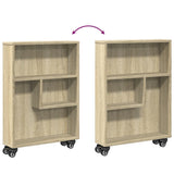 Narrow Storage Trolley Sonoma Oak 48x13x68 cm Engineered Wood - Close-Up Angle