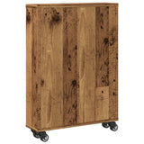 Narrow Storage Trolley Old Wood 48x13x68 cm Engineered Wood - Rear View