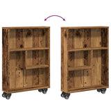 Narrow Storage Trolley Old Wood 48x13x68 cm Engineered Wood - Close-Up Angle
