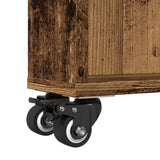 Narrow Storage Trolley Old Wood 48x13x68 cm Engineered Wood - Low Angle