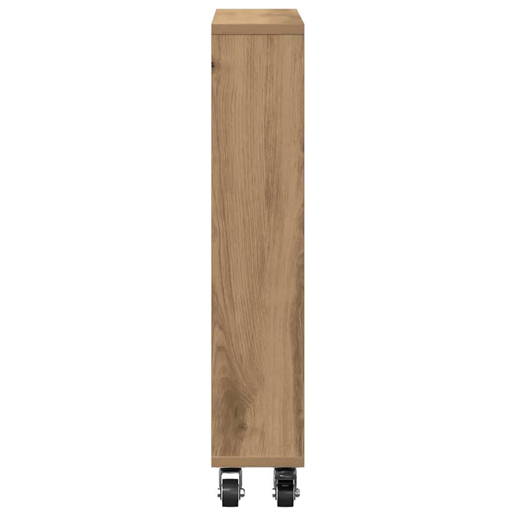 Narrow Storage Trolley Artisian Oak 48x13x68 cm Engineered Wood