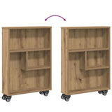Narrow Storage Trolley Artisian Oak 48x13x68 cm Engineered Wood - Close-Up Angle