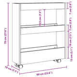 Narrow Storage Trolley 3 Tier White Engineered Wood - Extra Image