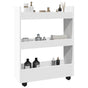 Narrow Storage Trolley 3 Tier White Engineered Wood