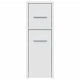 Narrow Bathroom Cupboard with Wheels White Engineered Wood - Top-Down View