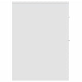 Narrow Bathroom Cupboard with Wheels White Engineered Wood